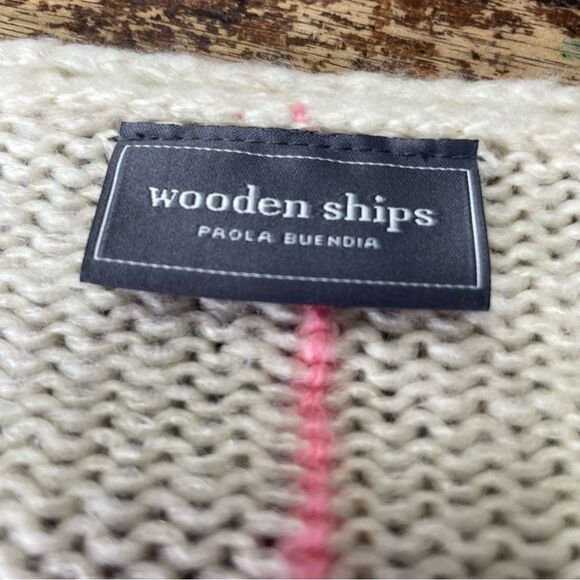 Anthropologie Wooden Ships Sweater Pink Check Plaid Mohair Wool Cozy Soft M L - Picture 4 of 7